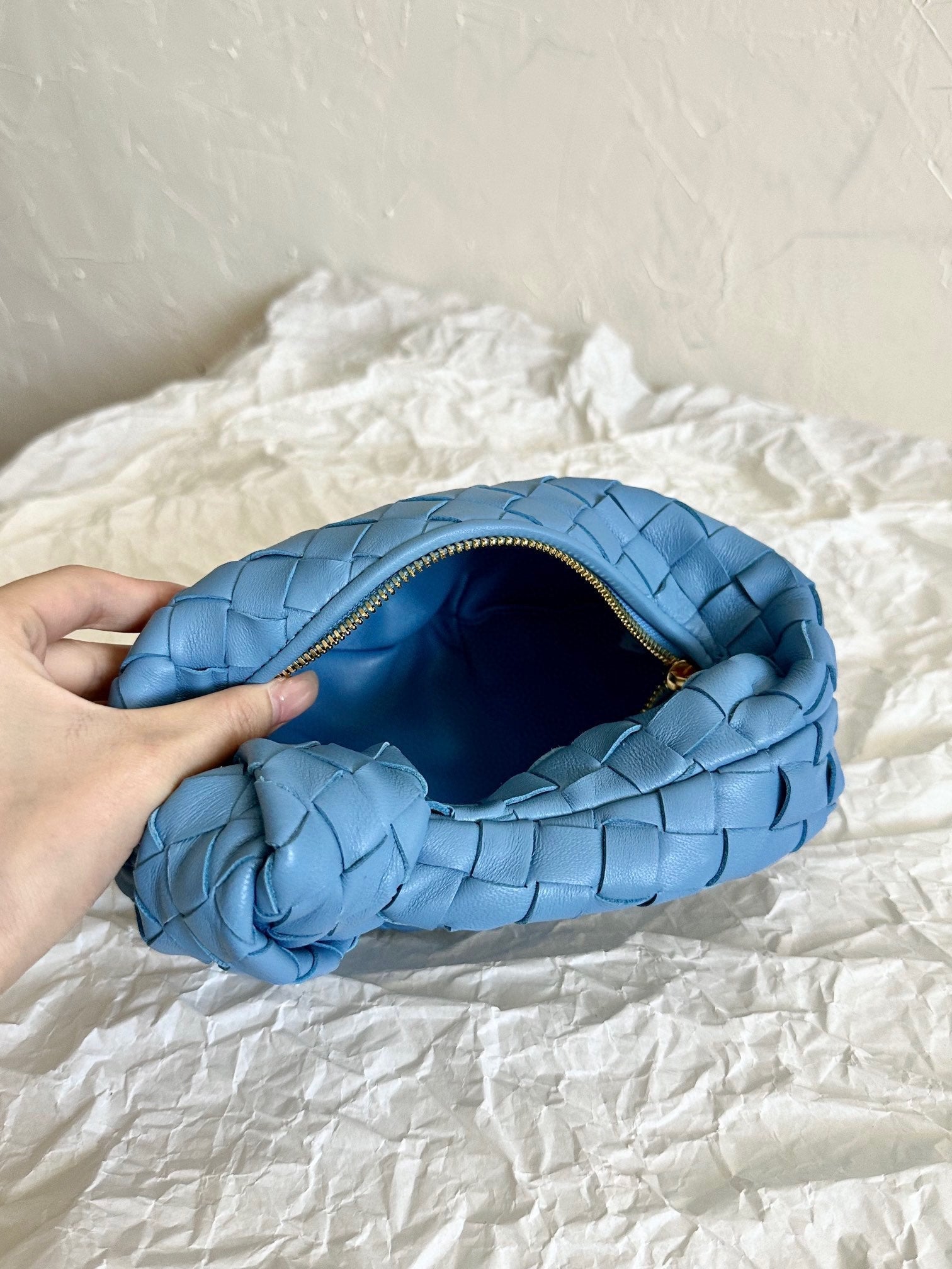 MINI JODIE 28 BLUE LAMBSKIN