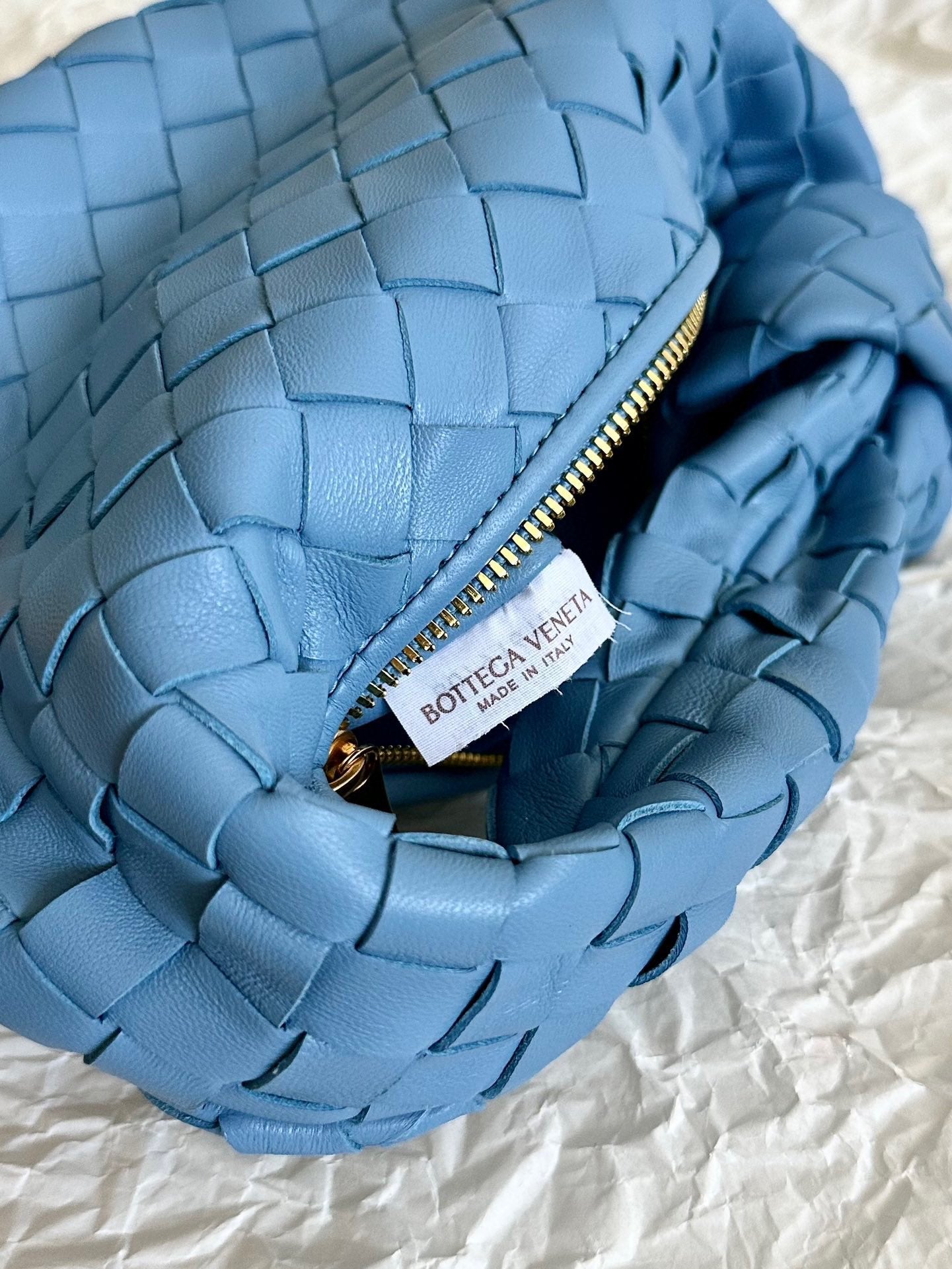 MINI JODIE 28 BLUE LAMBSKIN