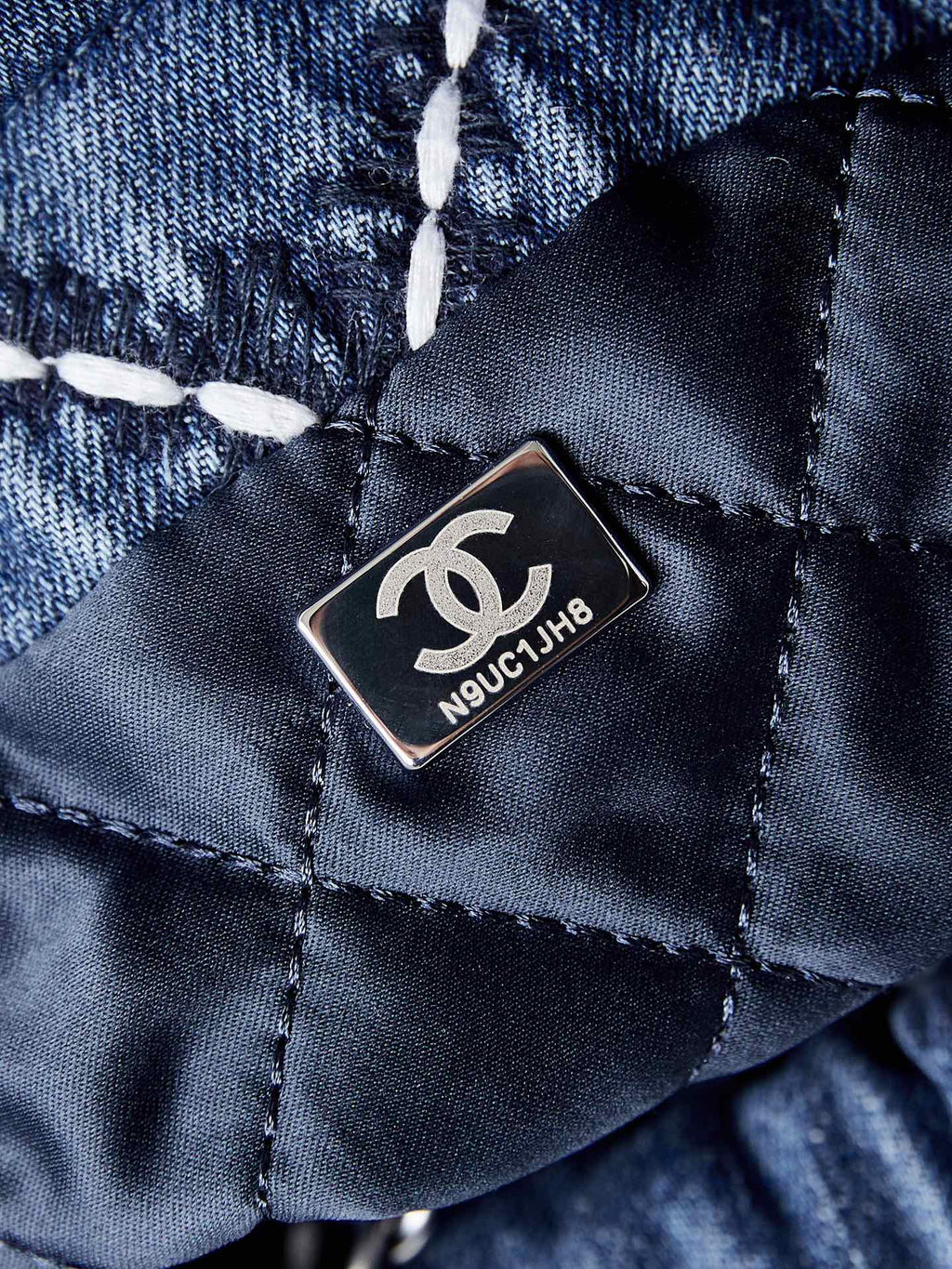 CC 22 MINI BACKPACK STITCHED BLUE DENIM SILVER HARDWARE