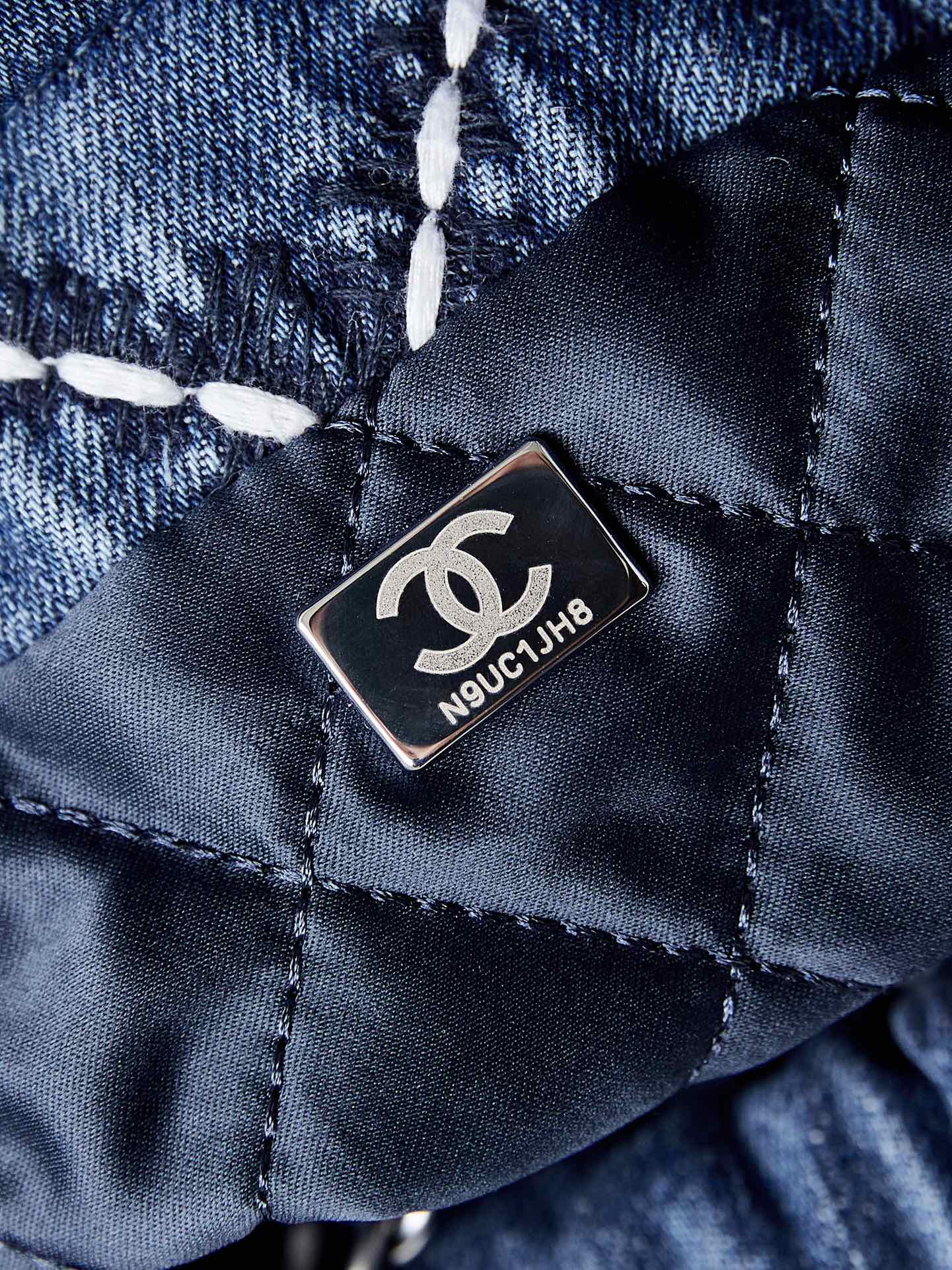 CC 22 MINI BACKPACK STITCHED BLUE DENIM SILVER HARDWARE