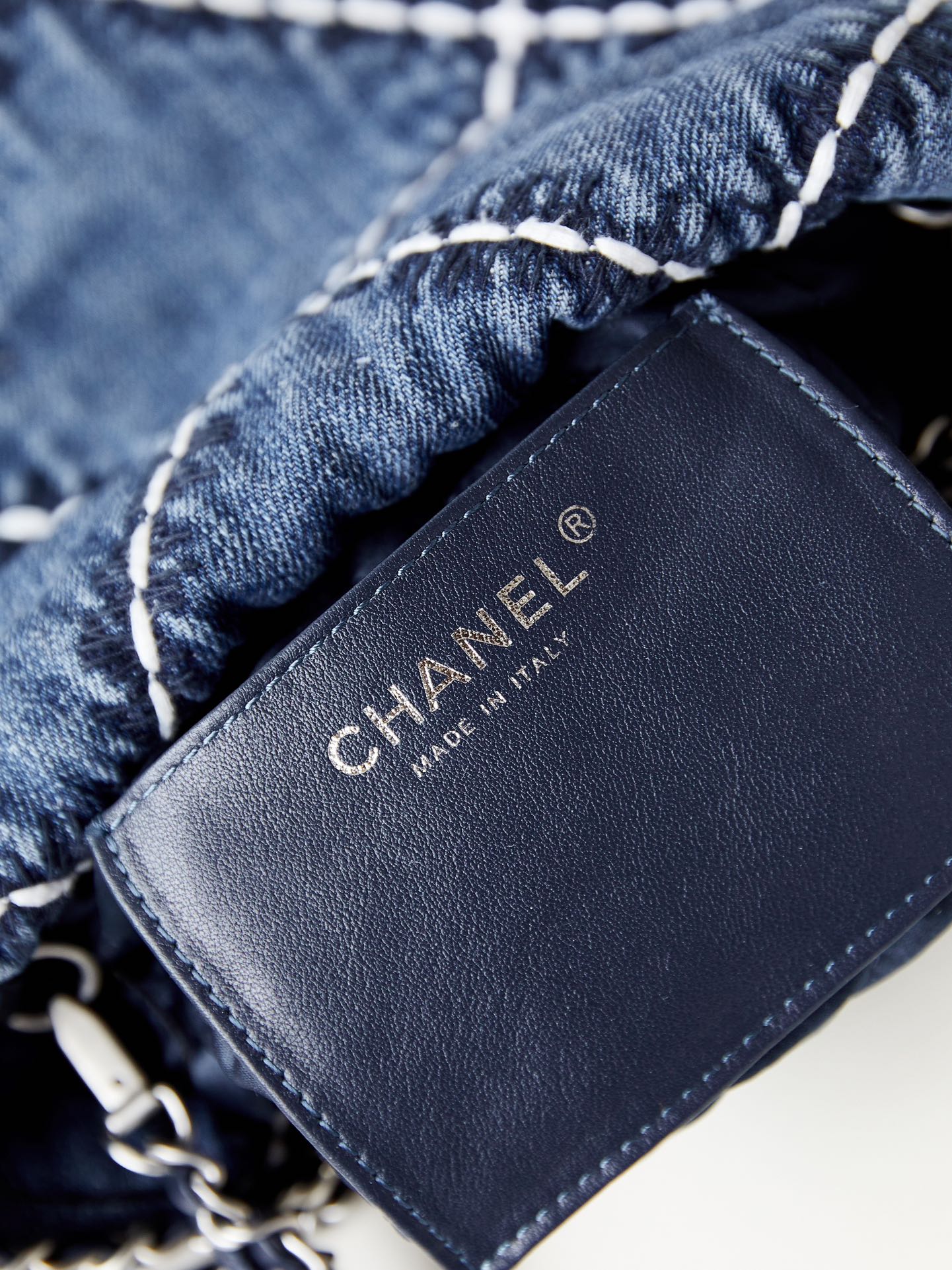 CC 22 MINI BACKPACK STITCHED BLUE DENIM SILVER HARDWARE