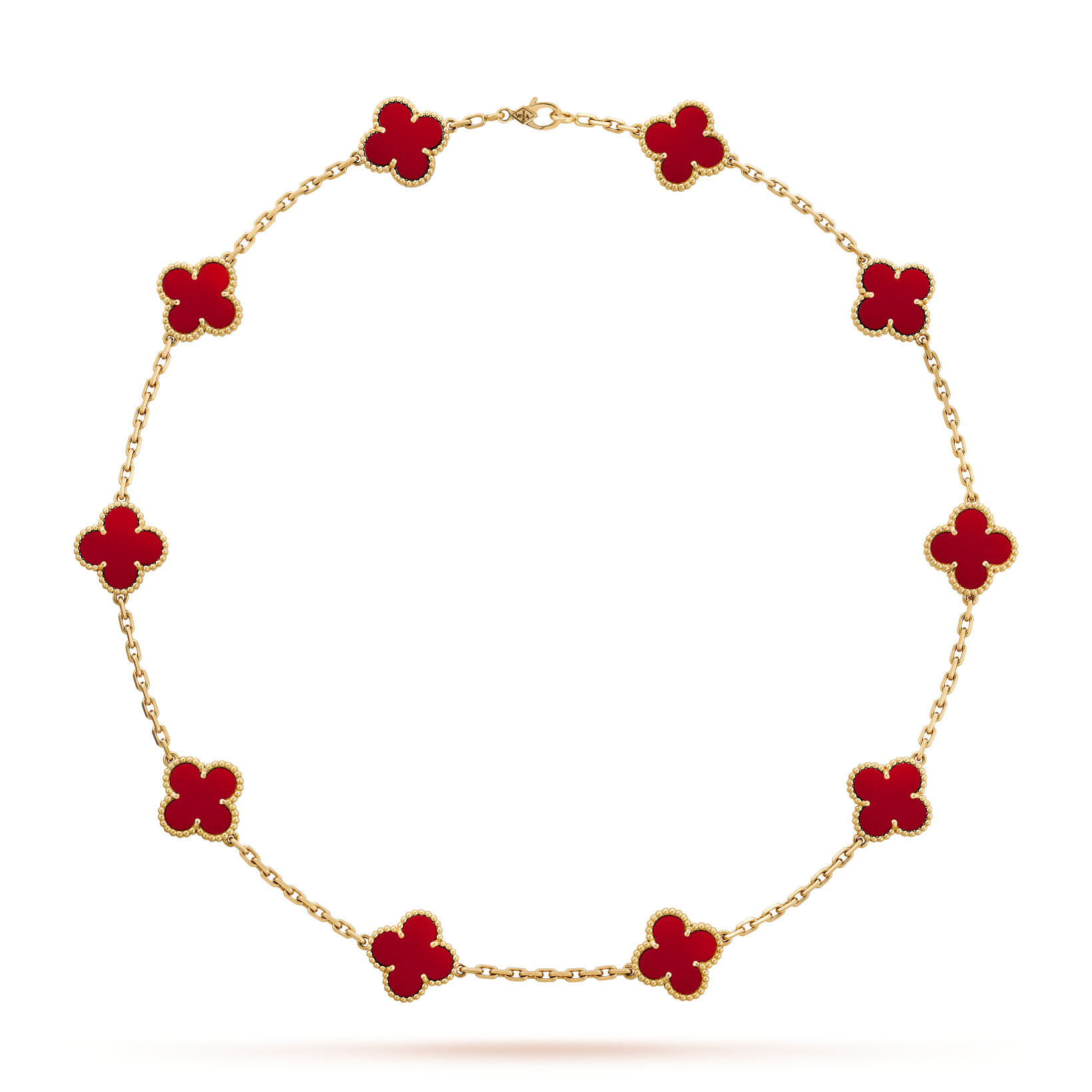 CLOVER 10 MOTIFS CARNELIAN NECKLACE