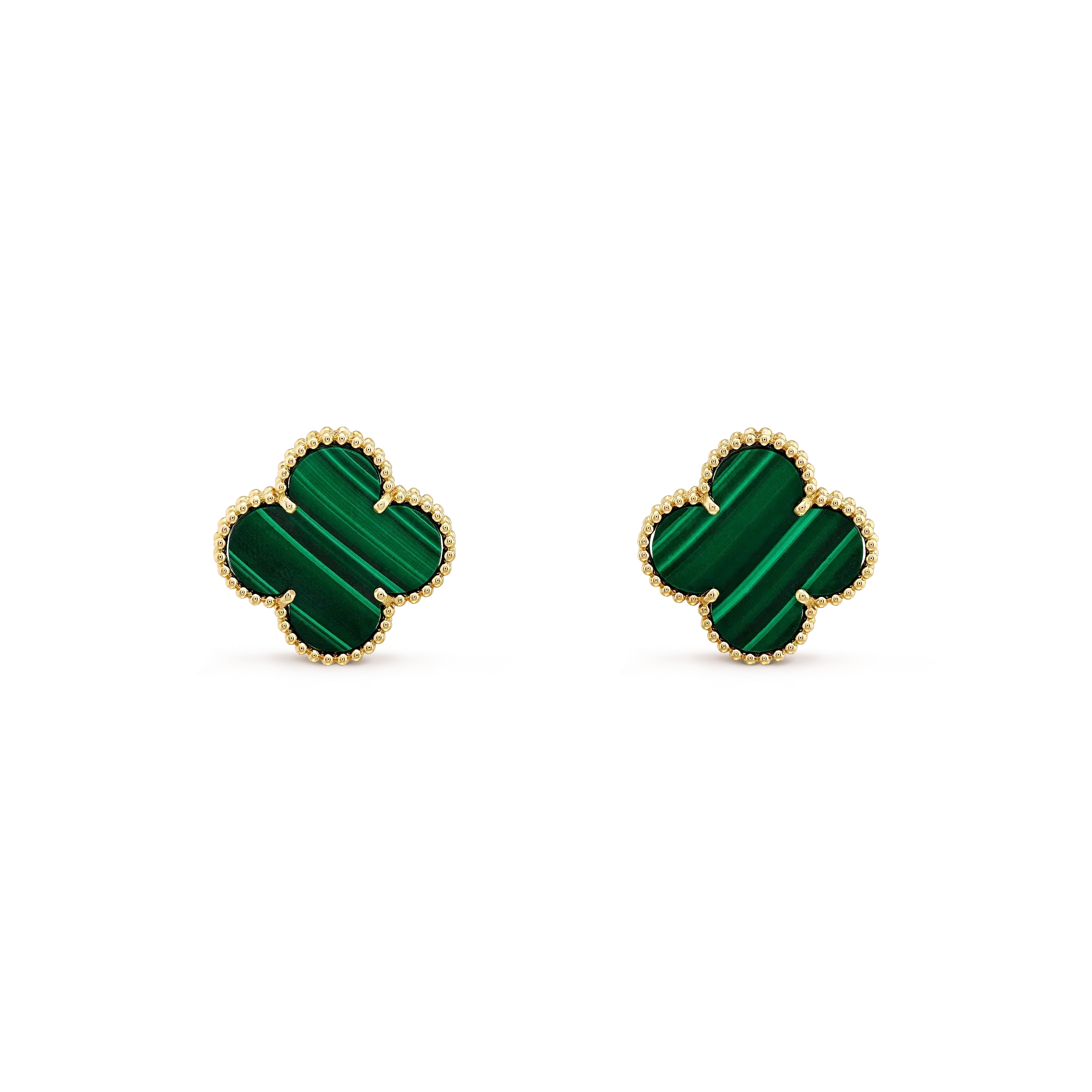 CLOVER MINI 9.5MM MALACHITE  EARRINGS