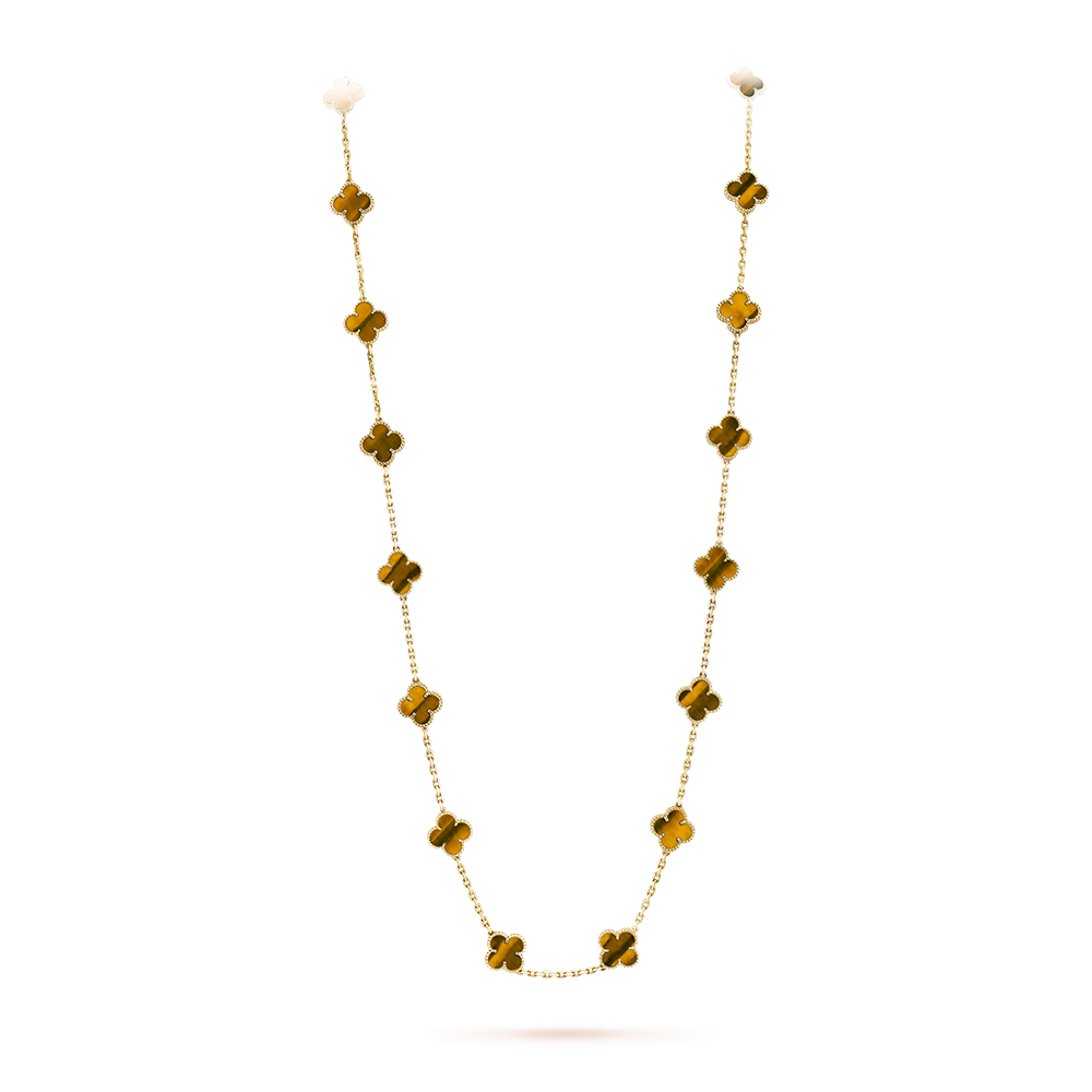 CLOVER 20 MOTIFS TIGER EYE ROSE GOLD