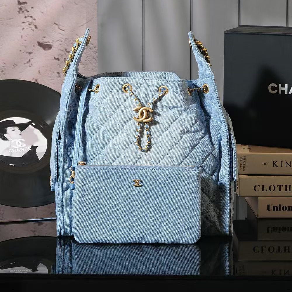 CC 25C HOBO BAGS 40CM LIGHT BLUE DENIM