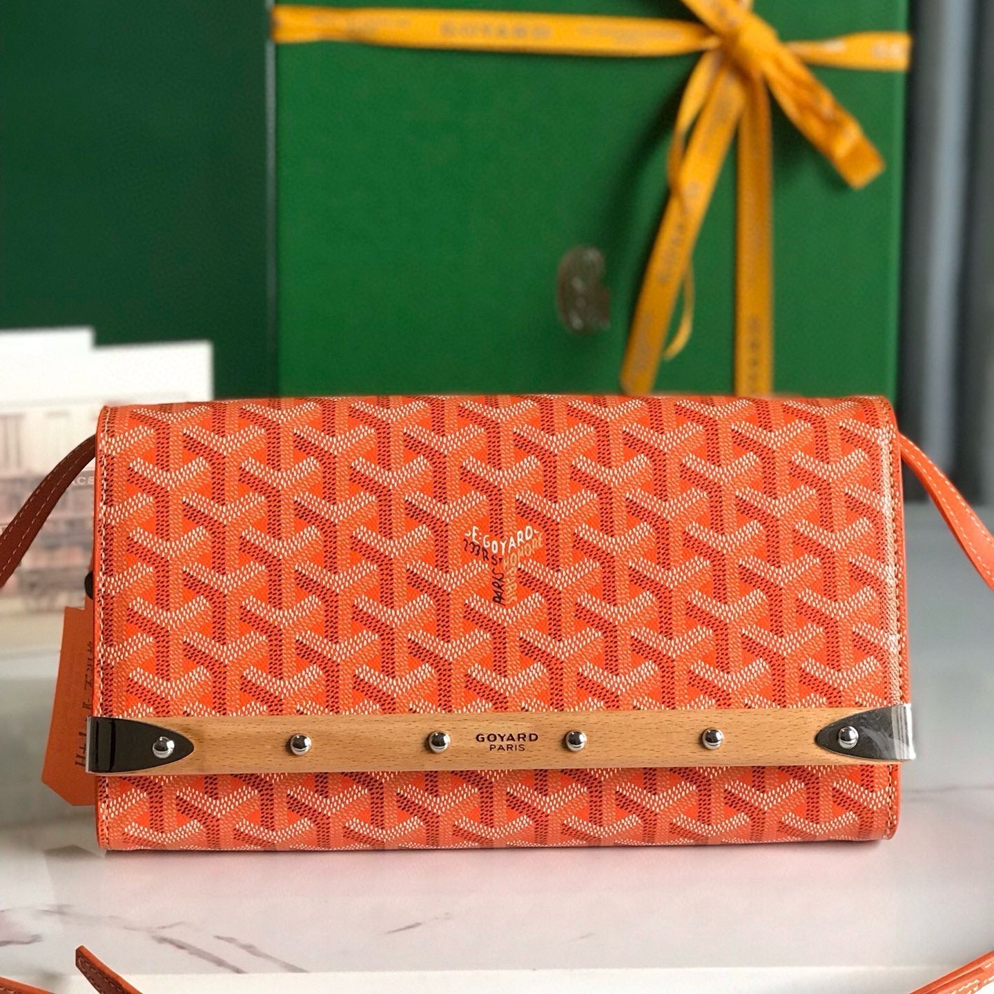 GOYARD MONTE CARLO MINI 25CM ORANGE LEATHER