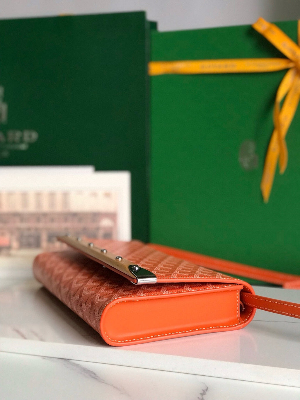 GOYARD MONTE CARLO MINI 25CM ORANGE LEATHER