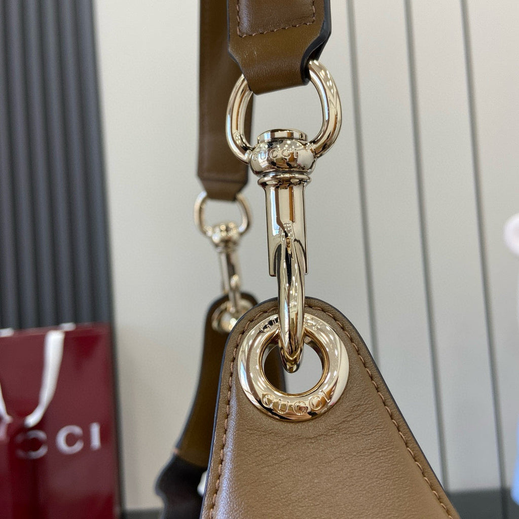 GG TOTE BAG BROWN VELVET EMBOSSED AND LEATHER