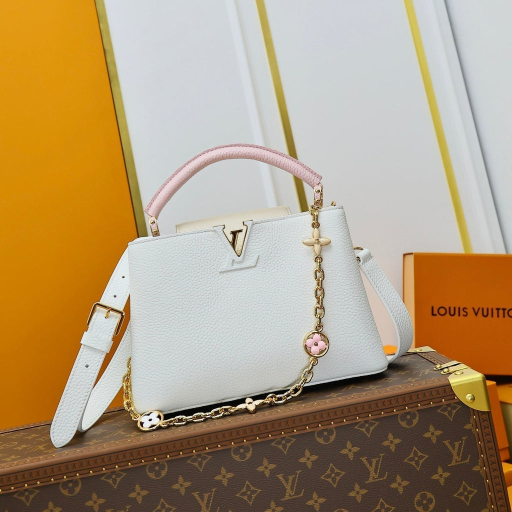 LV 27 WHITE GOLD LOCK CALFSKIN 221456