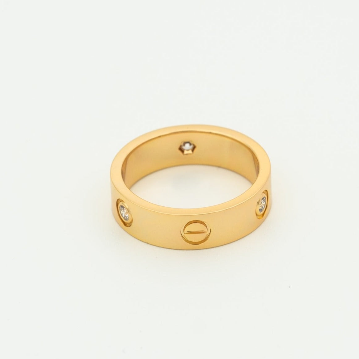 LOVE RING 5.5MM 3 DIAMONDS ROSE GOLD