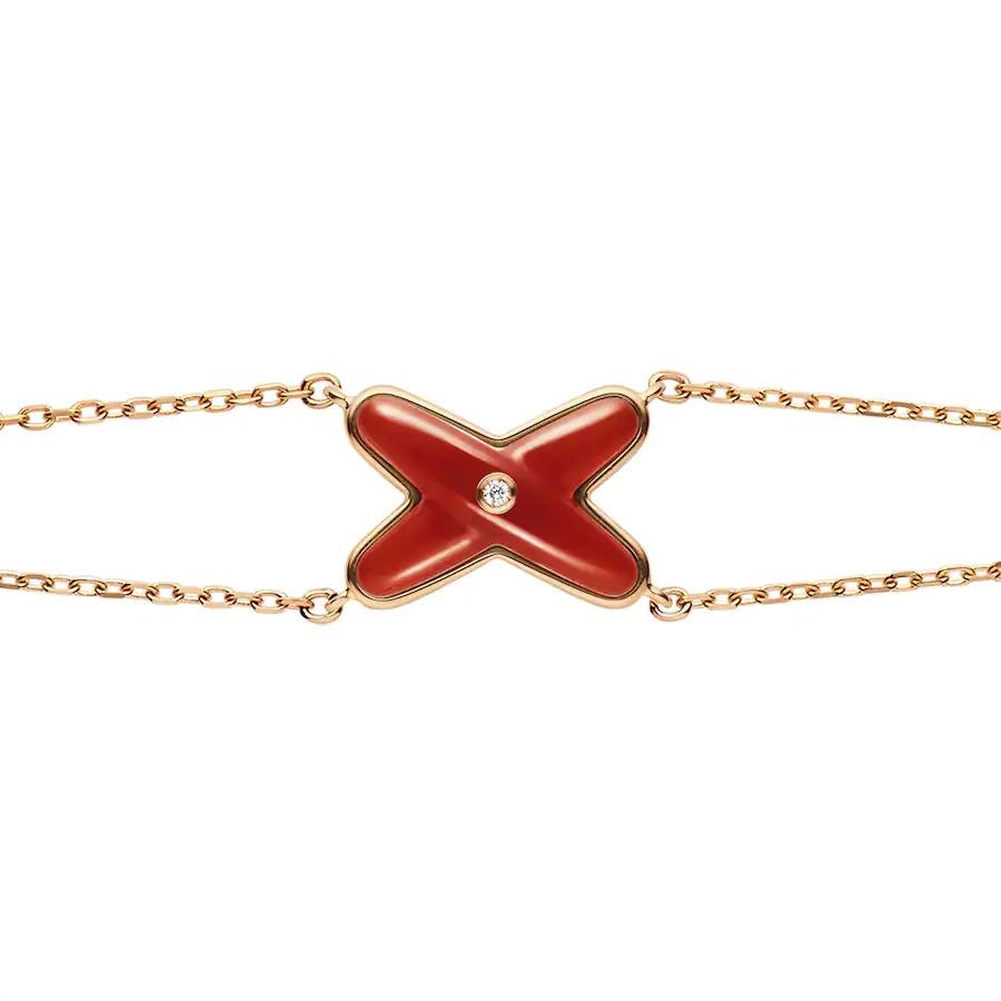 JEUX BRACELET CARNELIAN ROSE GOLD 1 DIAMOND
