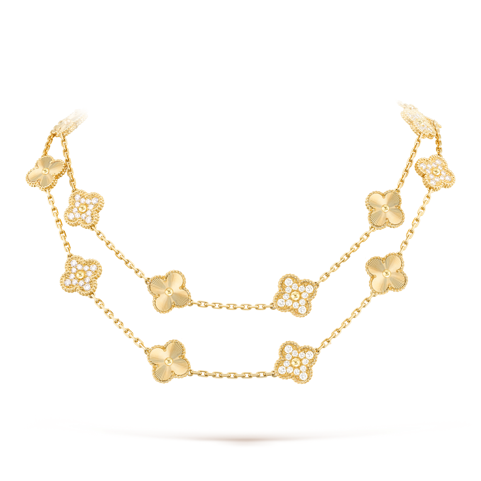 CLOVER 20 MOTIFS LASER DIAMOND NECKLACE