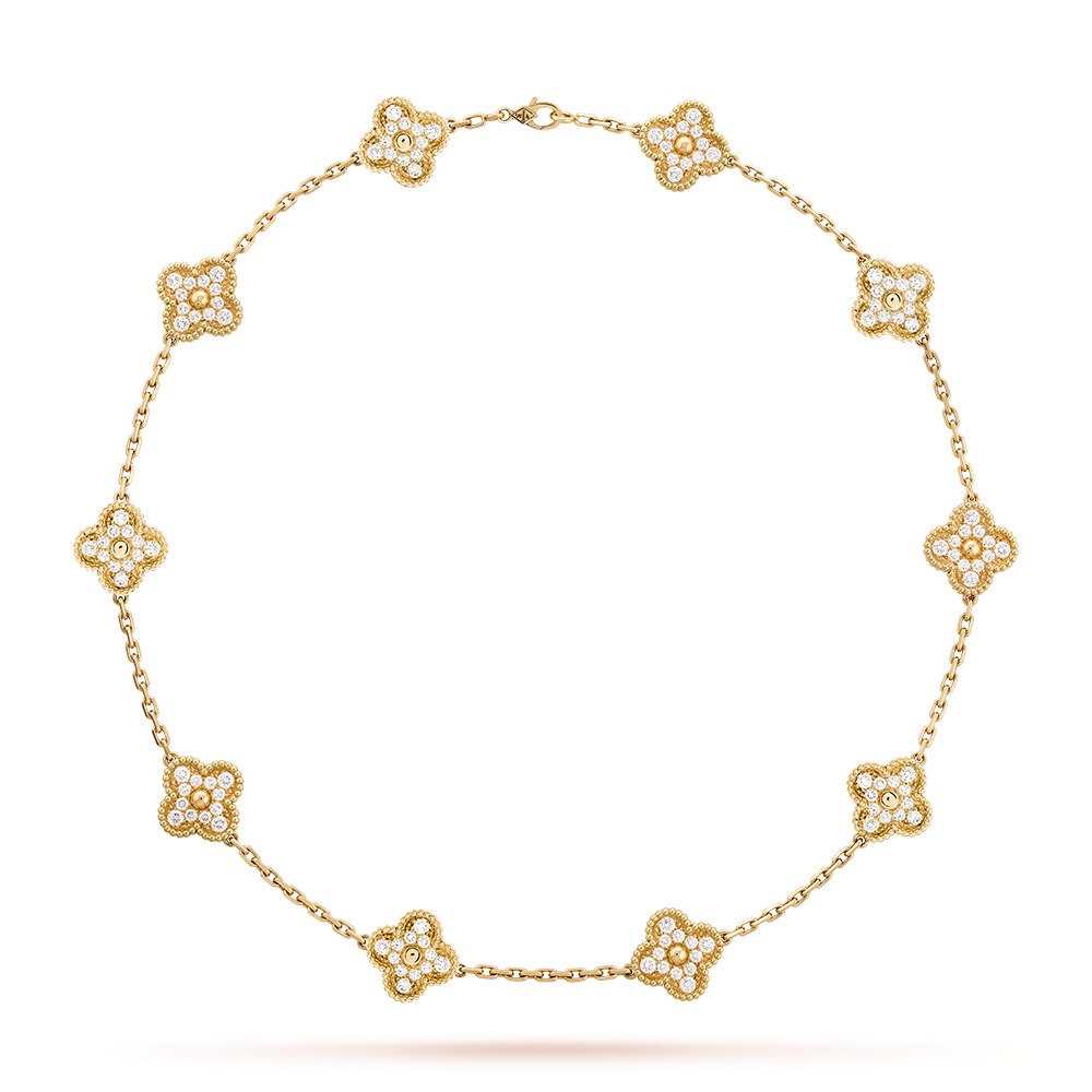 CLOVER 10 MOTIFS DIAMOND NECKLACE