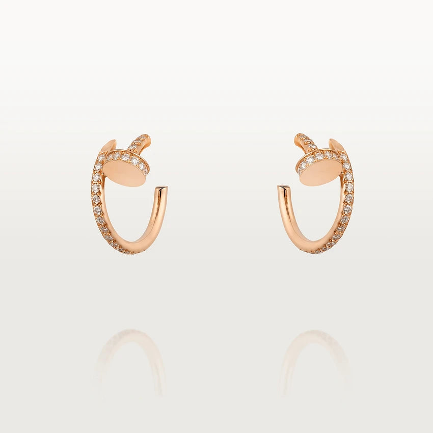 JUSTE EARRINGS 12.75MM ROSE GOLD DIAMOND