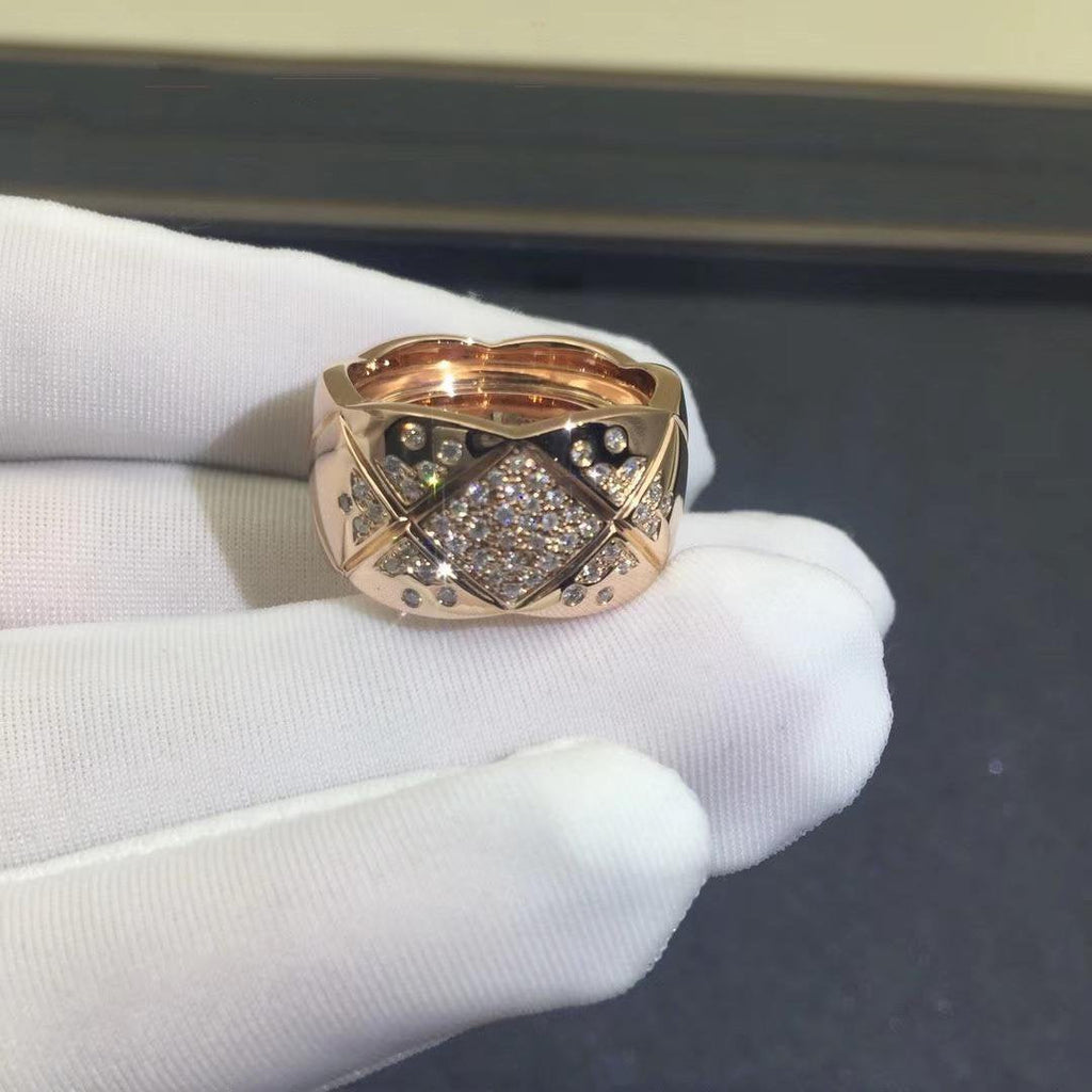 CRUSH RING 10MM ROSE GOLD DIAMOND