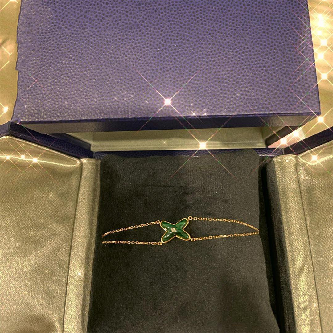JEUX BRACELET MALACHITE ROSE GOLD 1 DIAMOND