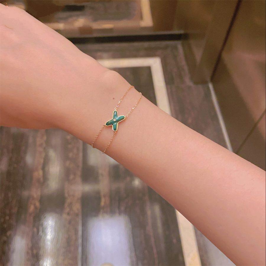 JEUX BRACELET MALACHITE ROSE GOLD 1 DIAMOND