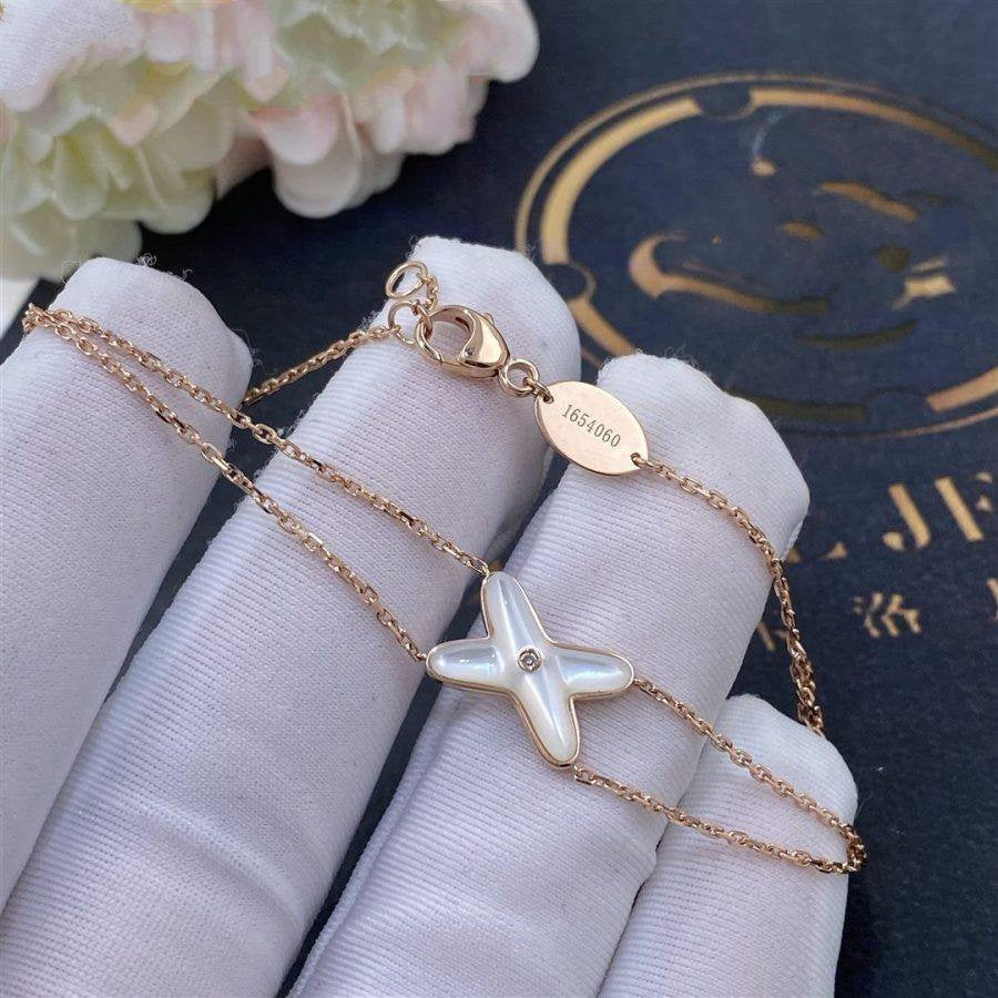 JEUX BRACELET WHITE MOP ROSE GOLD 1 DIAMOND