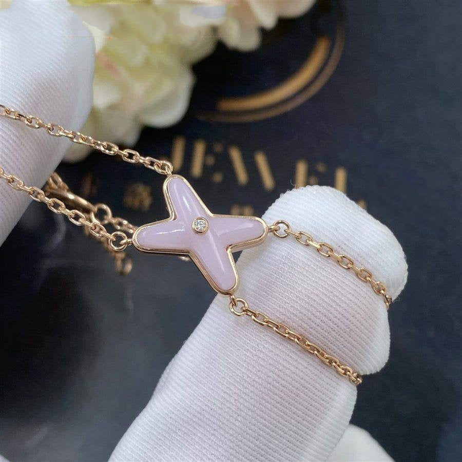 JEUX BRACELET PINK MOP ROSE GOLD 1 DIAMOND