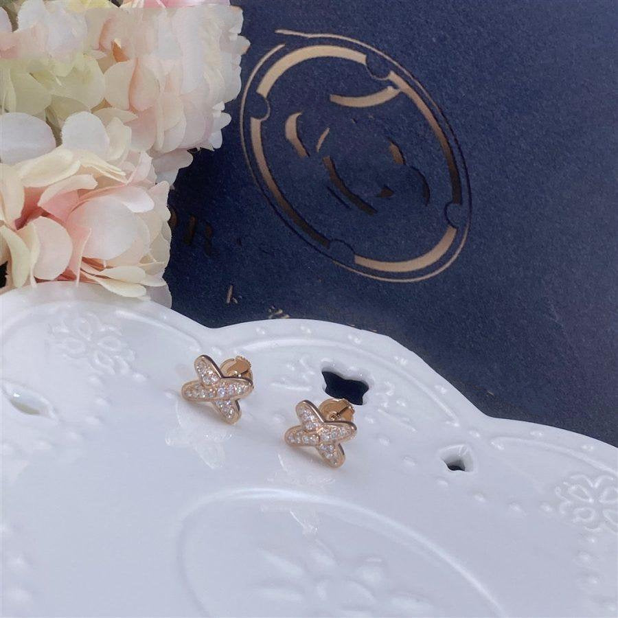 JEUX DE ROSE GOLD DIAMOND EARRINGS