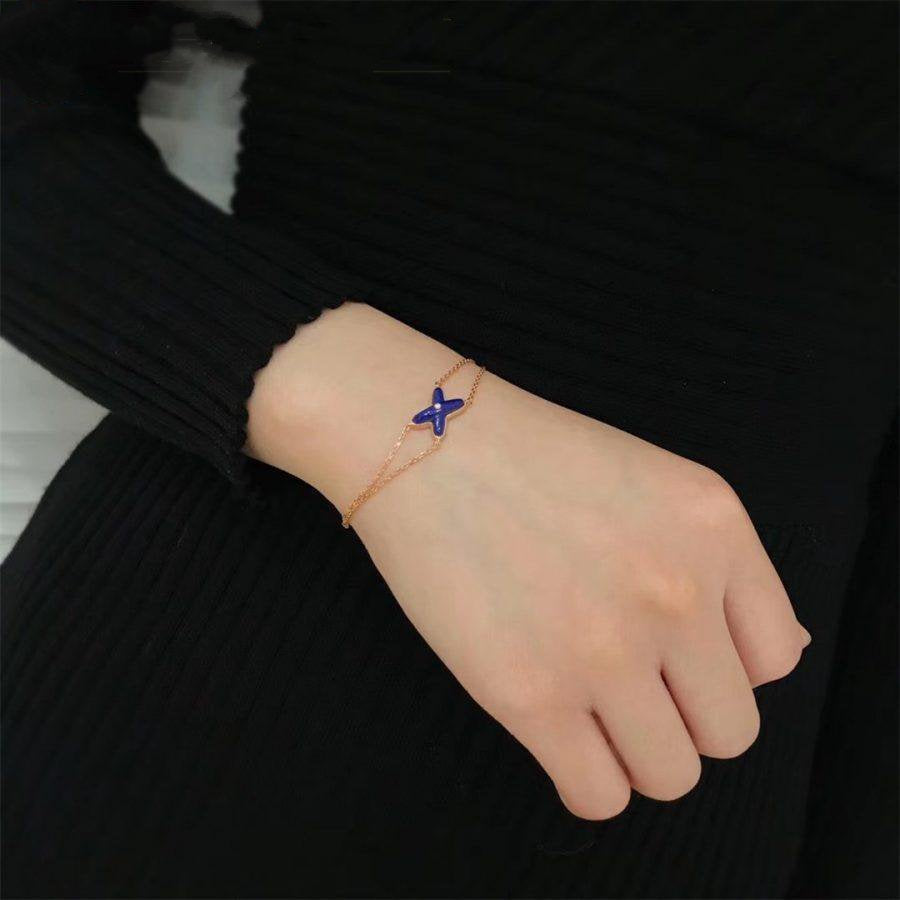 HOLLOW DESIGN FOUR-LEAF CLOVER FLOWER SHAPE RING