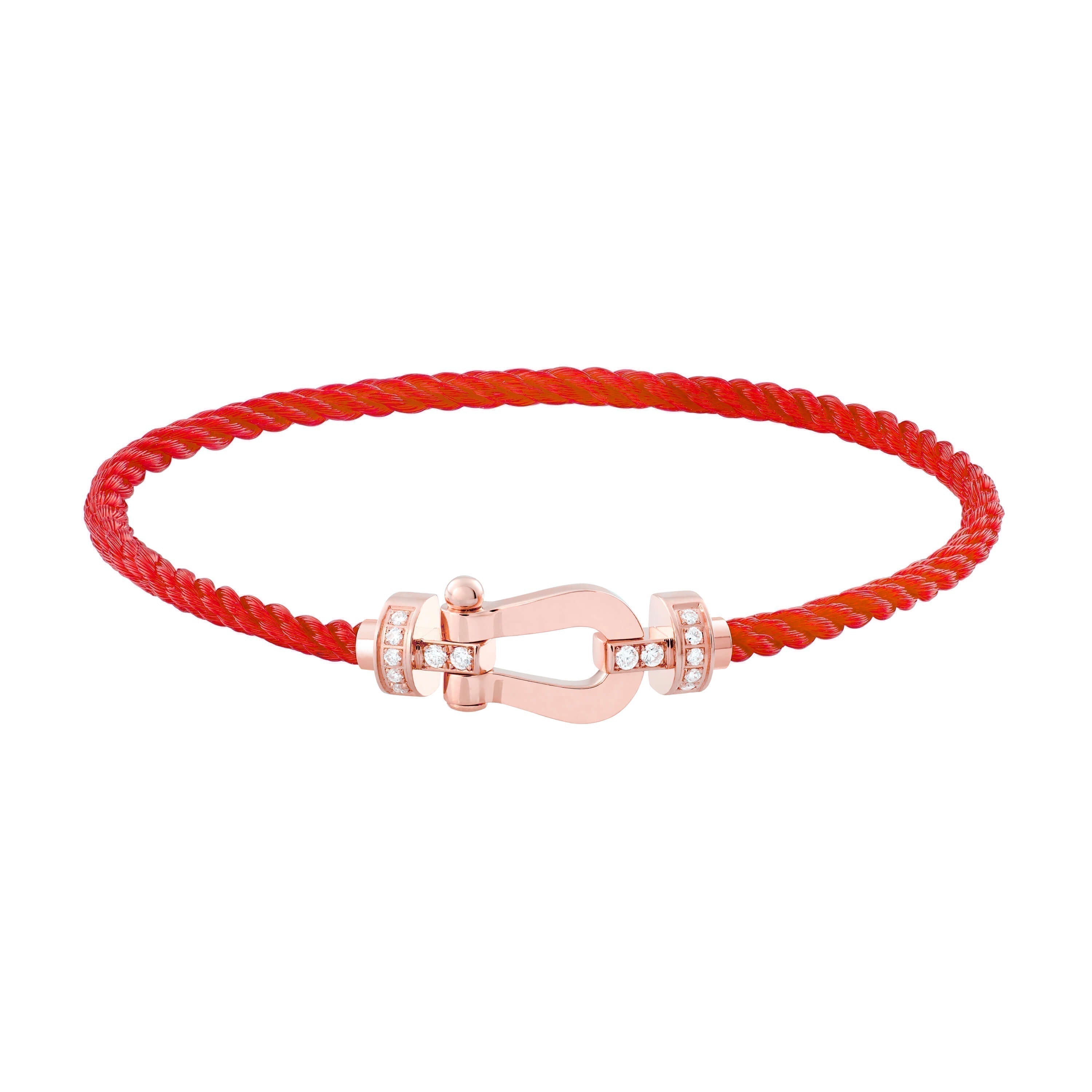FORCE 10 HALF DIAMOND ROSE GOLD RED CORDERI LARGE AND MEDIUM MODEL