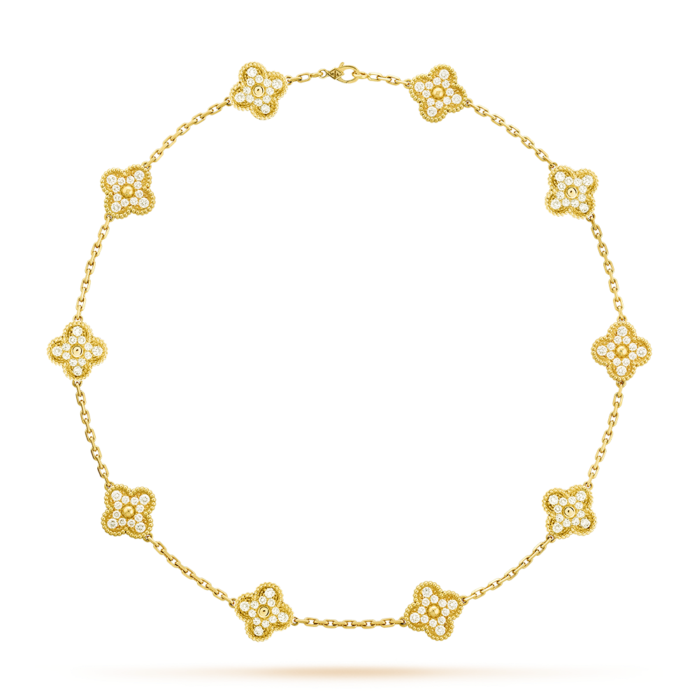 CLOVER 10 MOTIFS DIAMOND NECKLACE