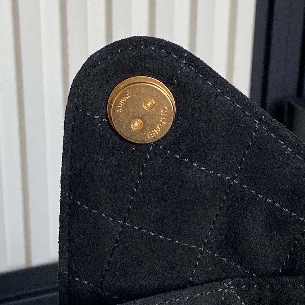 CC 25C HOBO BAG 40CM BLACK SUEDE