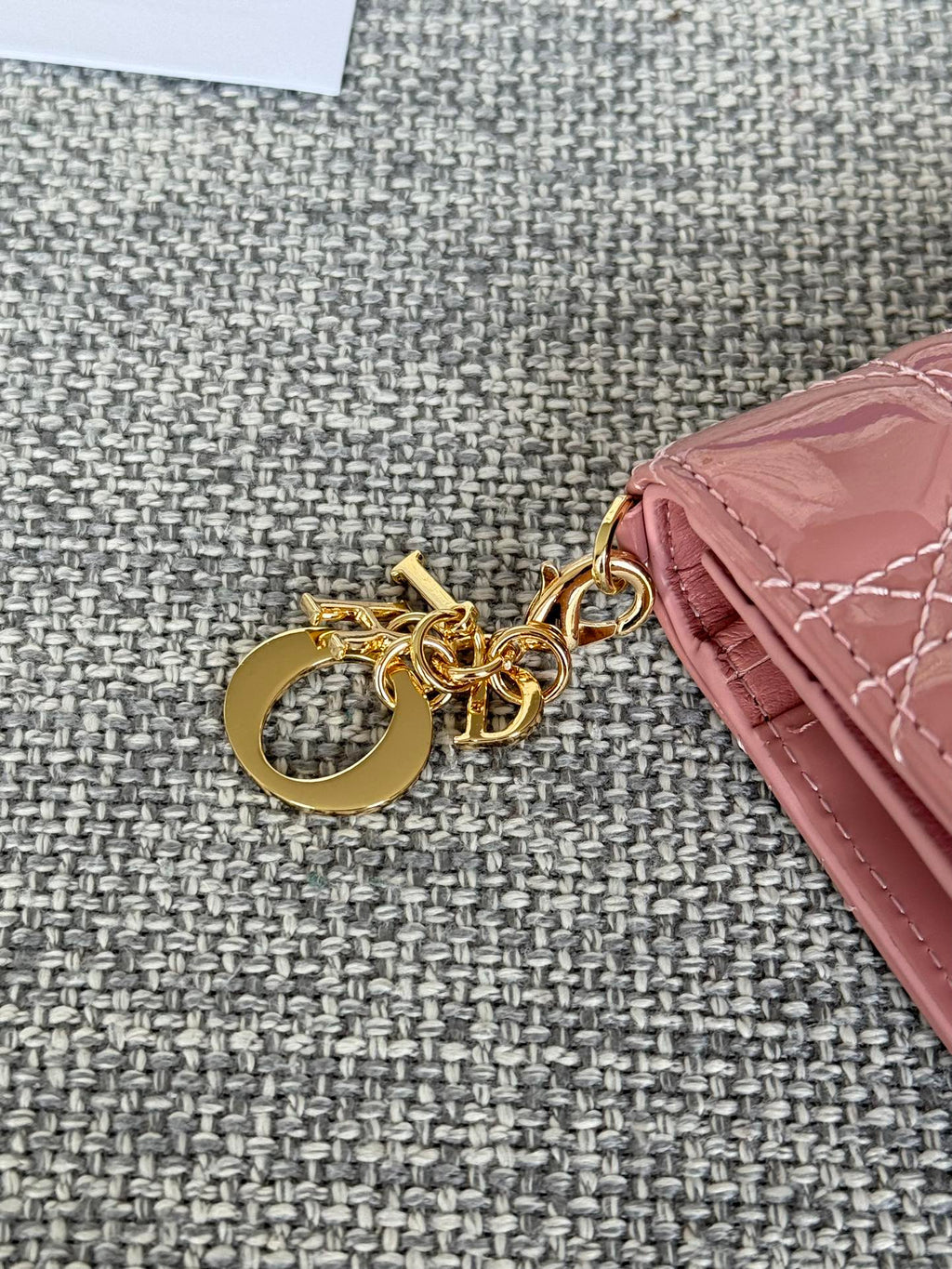 CD CARO 11CM COMPACT WALLET SHINY PINK CALFSKIN
