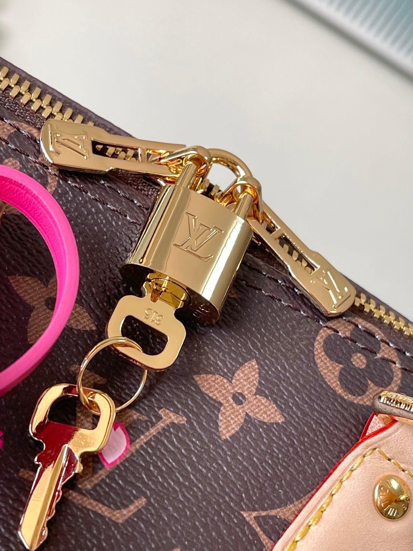 LV X TM SPEEDY BANDOULIERE 25CM SAKURA BROWN CHERRY BLOSSOM MONOGRAM CANVAS