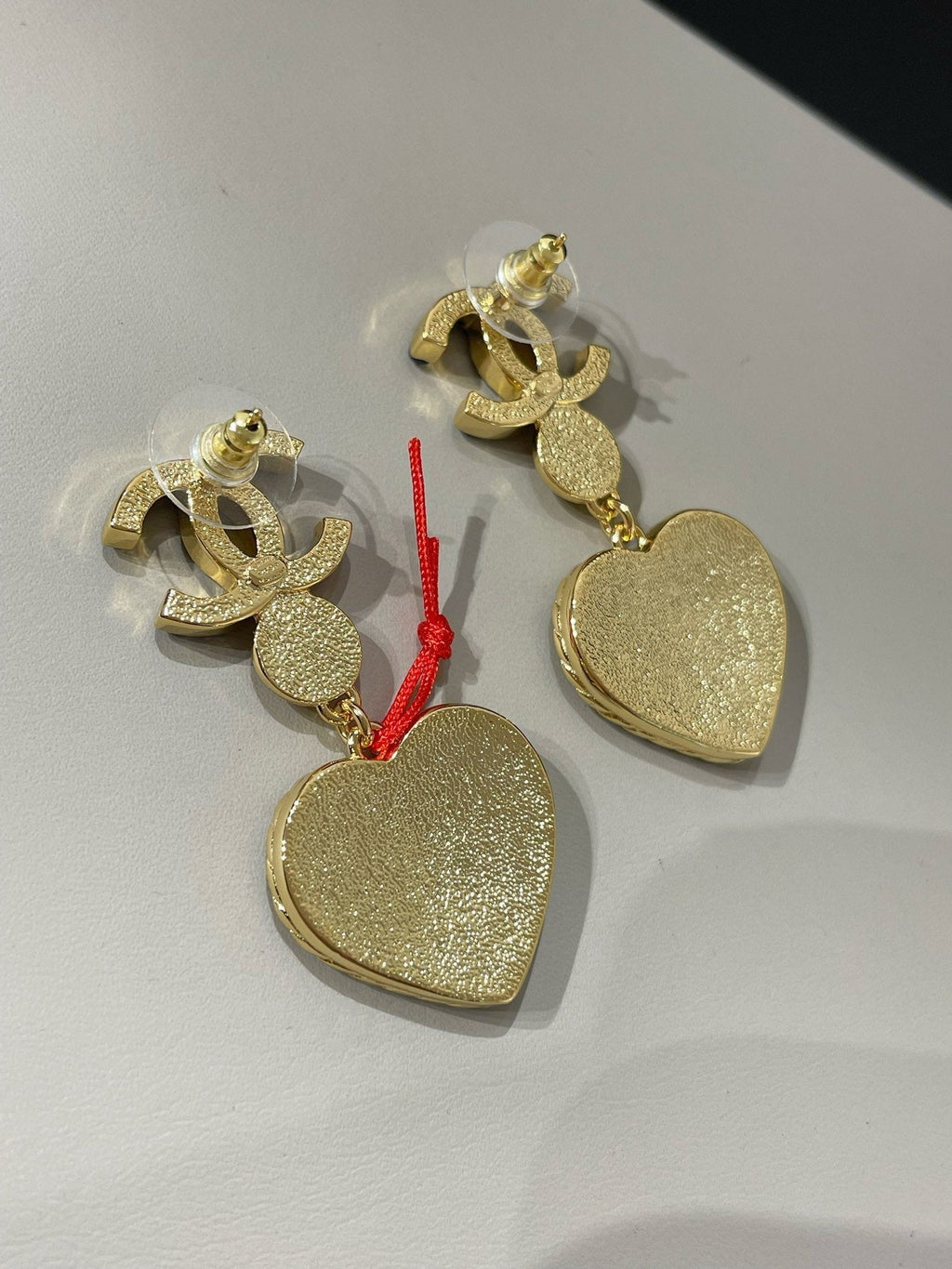 CC HEART BLUE DENIM DROP EARRINGS