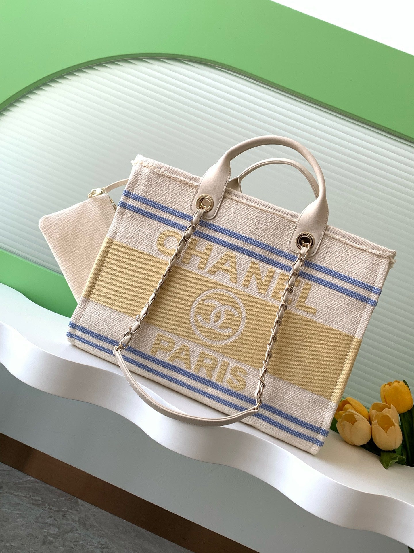 CC 25C TOTE BAG BEIGE LIGHT TAN CANVAS FABRIC 238508