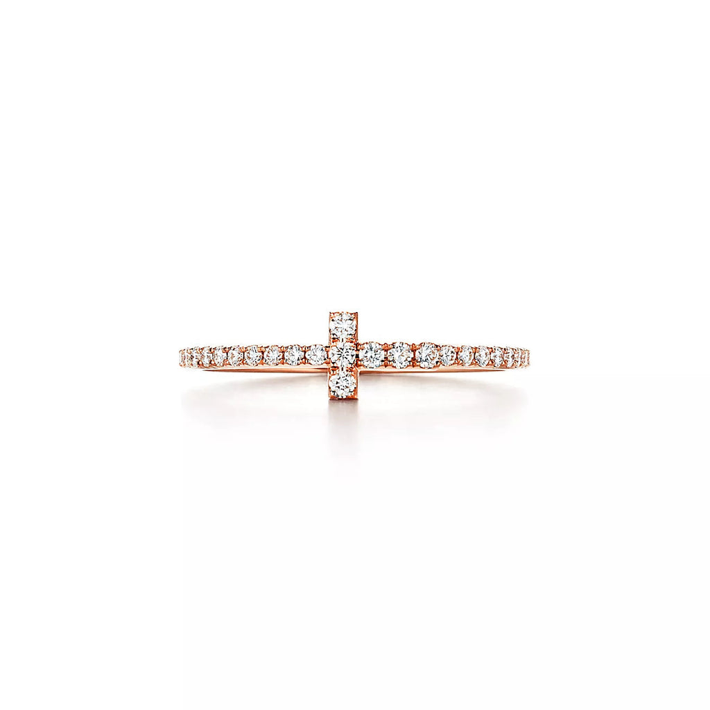 T RING DIAMOND ROSE GOLD
