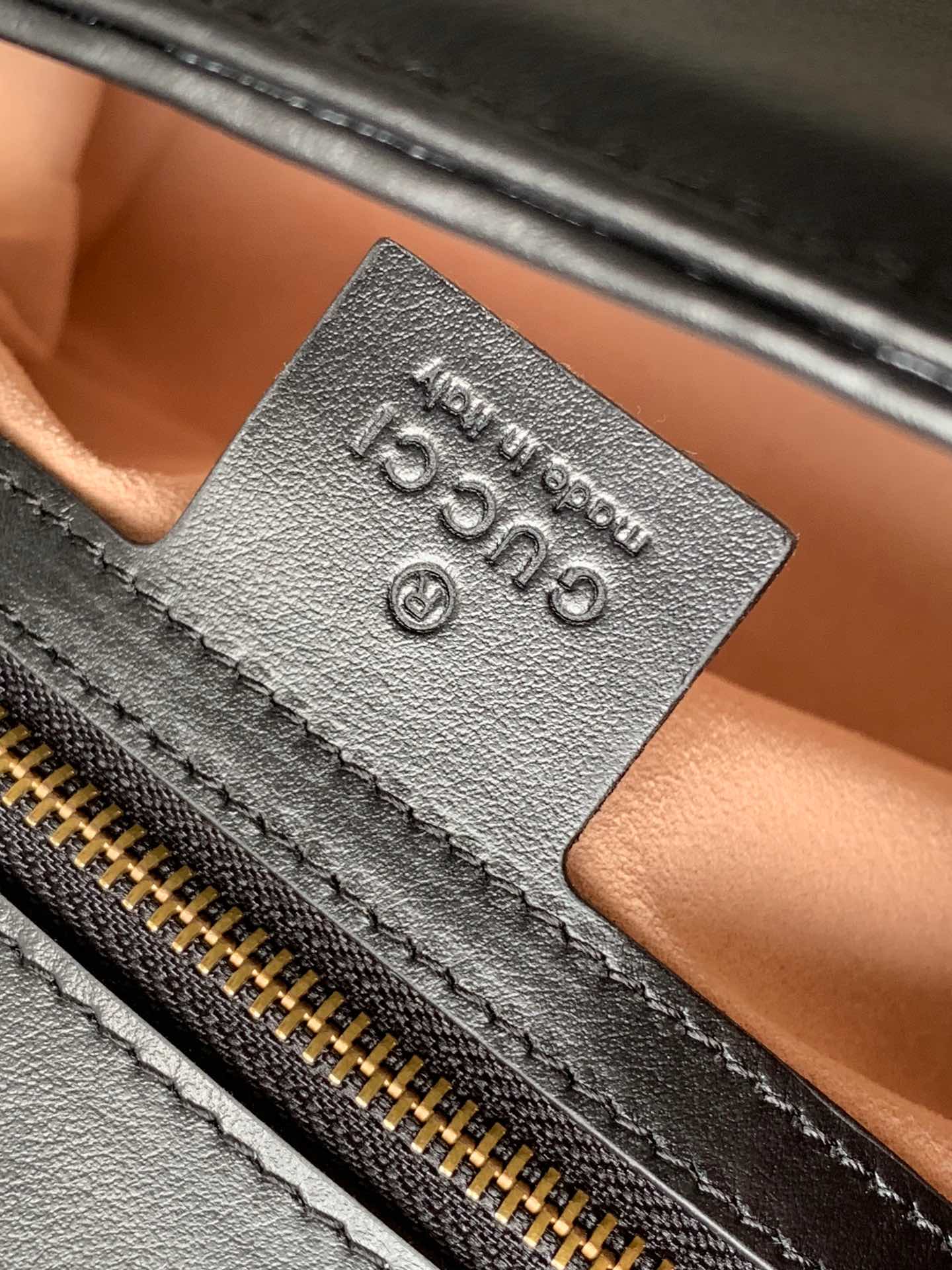 GG MARMONT 26.5CM BLACK CALFSKIN GOLD HARDWARE