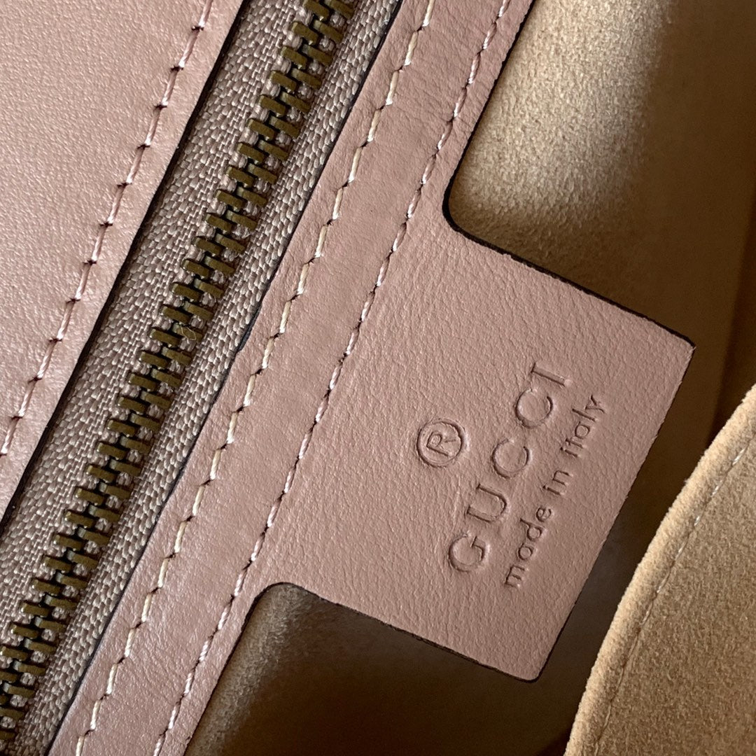 GG MARMONT 26.5CM DARK BEIGE CALFSKIN GOLD HARDWARE